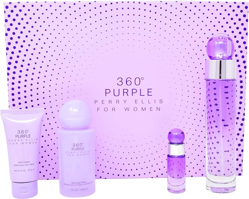 Perry Ellis Set 360 Purple 3.4 Edp 4 Pzas L