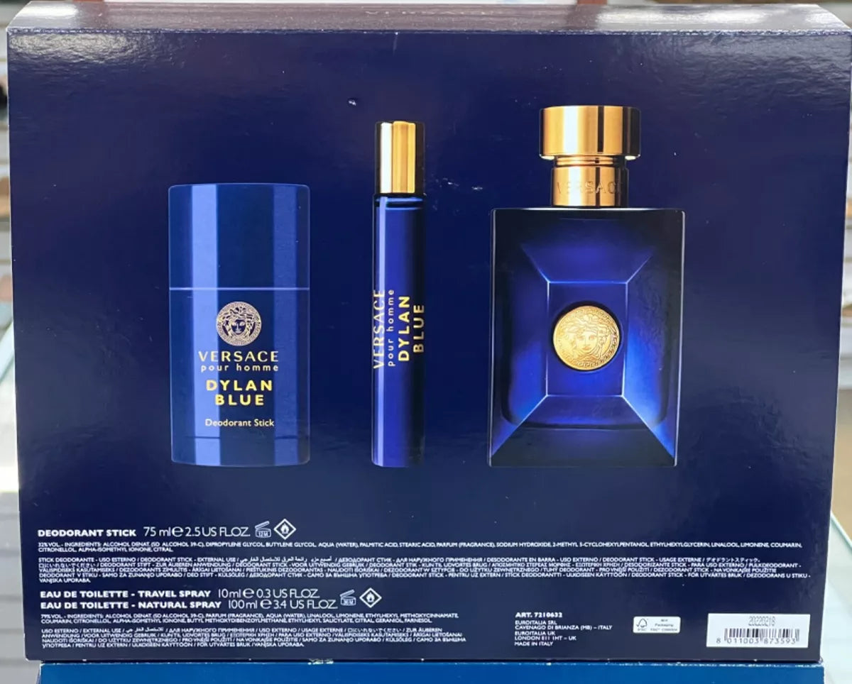 Versace Set Dylan Blue 3pcs 3.4 Edt M